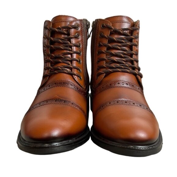 Arkbird Men's Tan Brown Leather Low Calf Oxford Boots Sz 8 - Picture 3 of 11